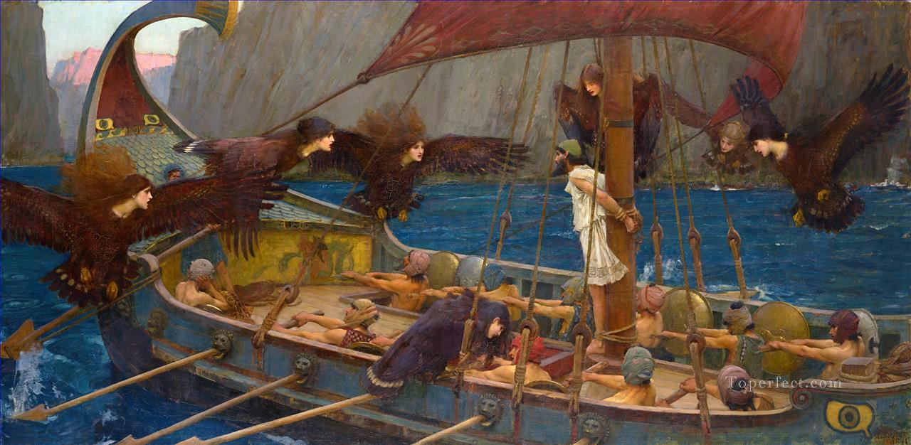 Ulysses and the SirensA Arthurian female John William Waterhouse Oil Paintings